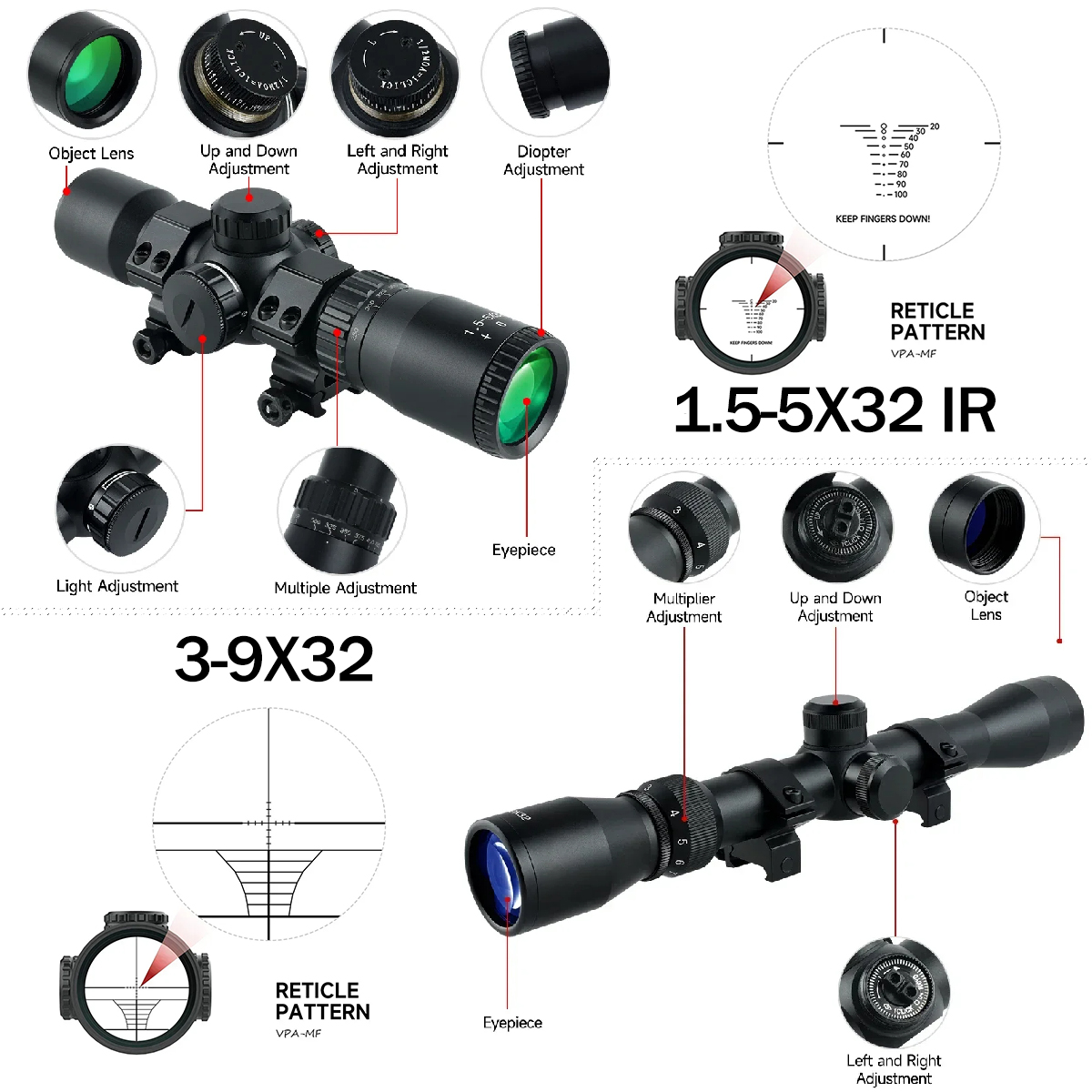 Tactical 1.5-5X32 IR 3-9X32 6- – Crossbow Scope Sight recenzja i cena