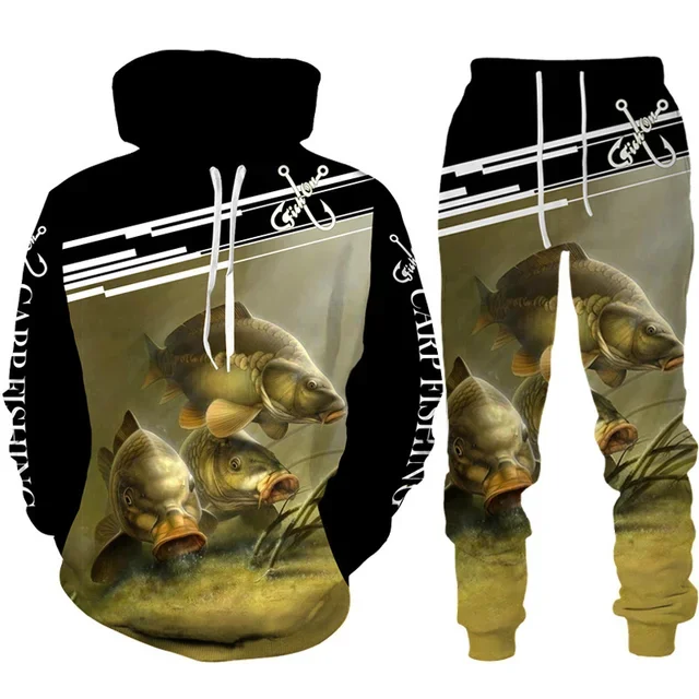 Novelty 3D Fish Printed Men Wo – Outdoor Hunting Pants Women recenzja i cena