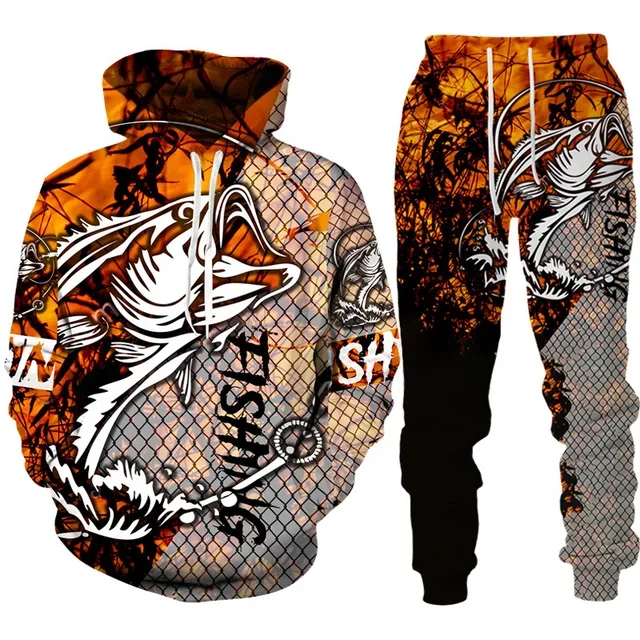 Novelty 3D Fish Printed Men Wo – Outdoor Hunting Pants Women recenzja i cena