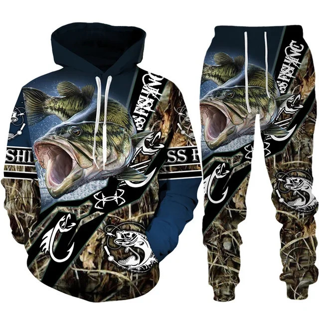Novelty 3D Fish Printed Men Wo – Outdoor Hunting Pants Women recenzja i cena